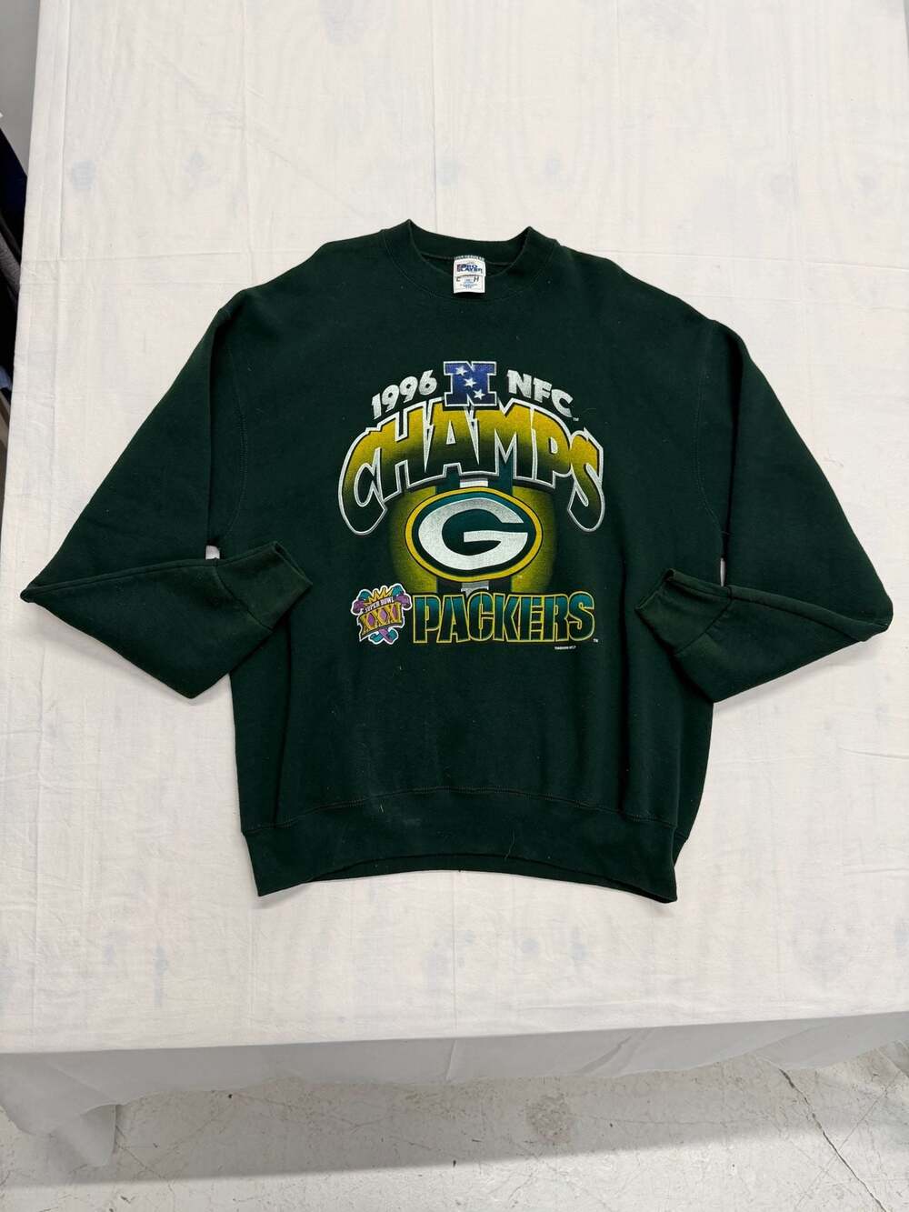 Vintage Green Bay Packers Crewneck Sweatshirt 1996 Champs Youth Size Large 14/16